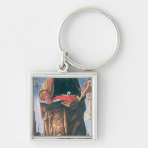 St Peter Fyrkantig Silverfärgad Nyckelring