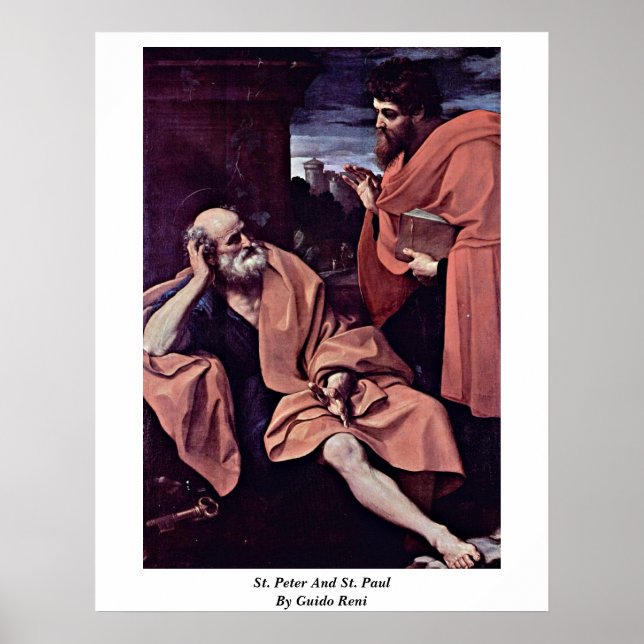 St. Peter och St. Paul av Guido Reni Poster (Framsidan)