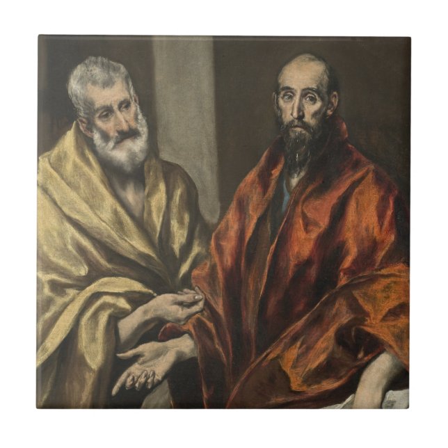 St Peter och St Paul | c.1605-8 (olja på kanfas) Kakelplatta (Framsidan)