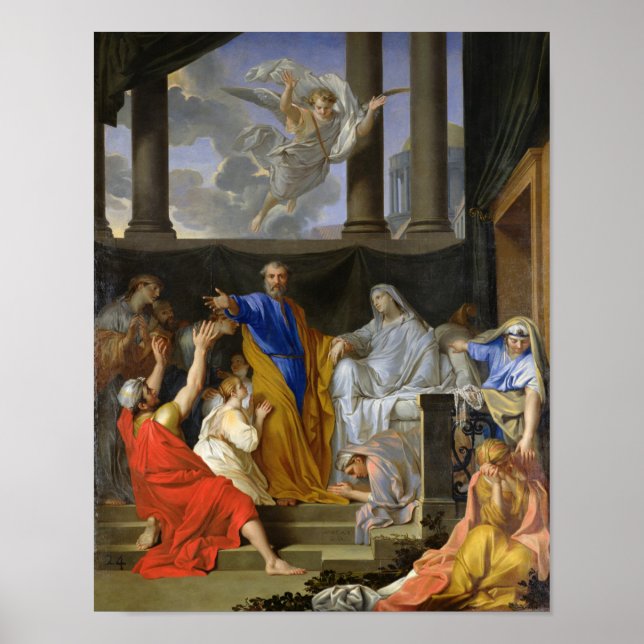 St. Peter Resurrecting the Widow Tabitha, 1652 Poster (Framsidan)