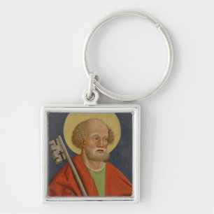 St Peter Storno Fyrkantig Silverfärgad Nyckelring