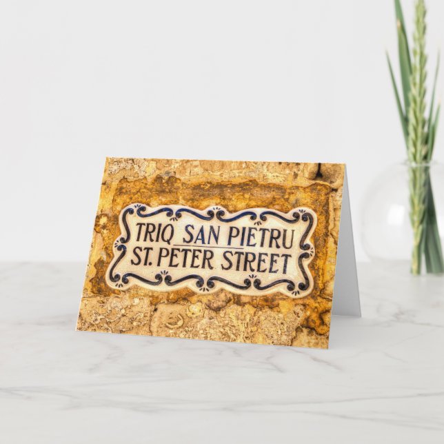 St Peter Street Sign Malta Kort (Framsida)