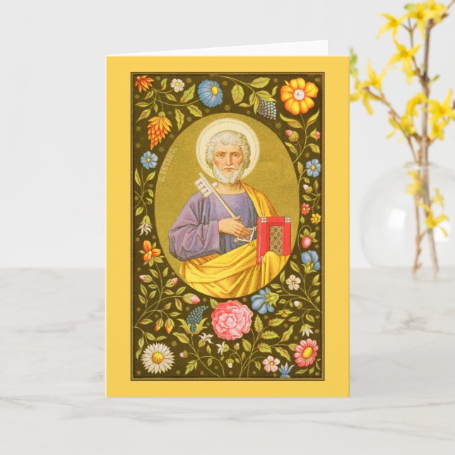 St Peter the Apostle (PM07) Blank Greeting Card 1 Kort (Gul blomma)