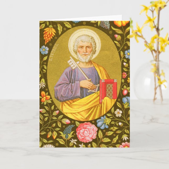 St Peter the Apostle (PM07) Blank Greeting Card 2 Kort (Gul blomma)