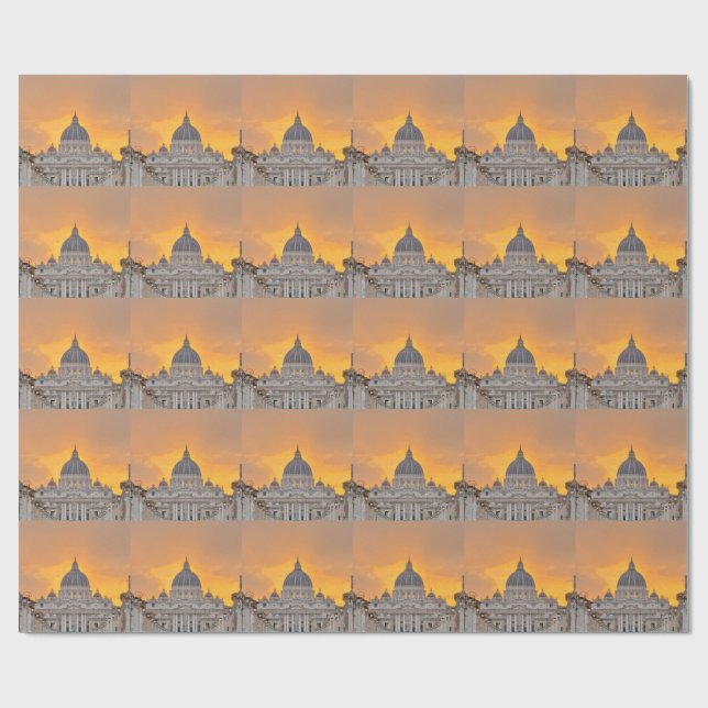 St. Peter's Basilica at Sunset, Vatican City Presentpapper (Platt)