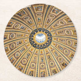 St. Peter's Basilica Dome - Vatican, Rom, Italien Underlägg Papper Rund