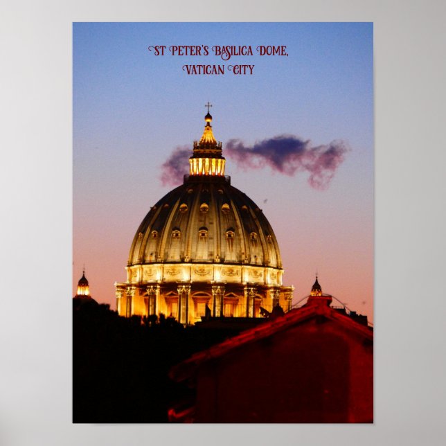 St Peter's Basilica Dome, Vatikanstaten Poster (Framsidan)