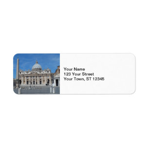 St Peter's Basilica-Vatikanstaten Returadress Etikett