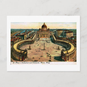 St. Peter's Cathedral, Rom, Italien Vintage Vykort