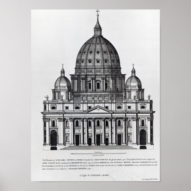 St. Peter's, Rom, graverat av C. Campbell Poster (Framsidan)