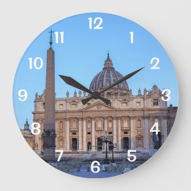 St. Peter's Square i Vatikanstaten - Rom, Italien Stor Klocka (Framsida)