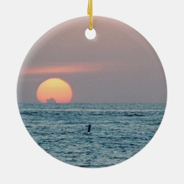 St Petersburg Beach Florida Sunset Julgransprydnad Keramik (Baksidan)