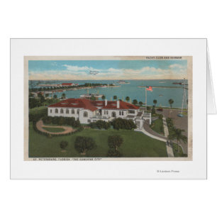 St Petersburg FL - antenn av yachtklubben & Hälsningskort