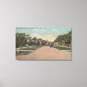 St Petersburg FL - beskåda av strandDr & 5th Ave Canvastryck