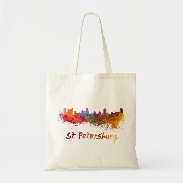 St Petersburg FL siluett i akvarell Tygkasse (Framsidan)