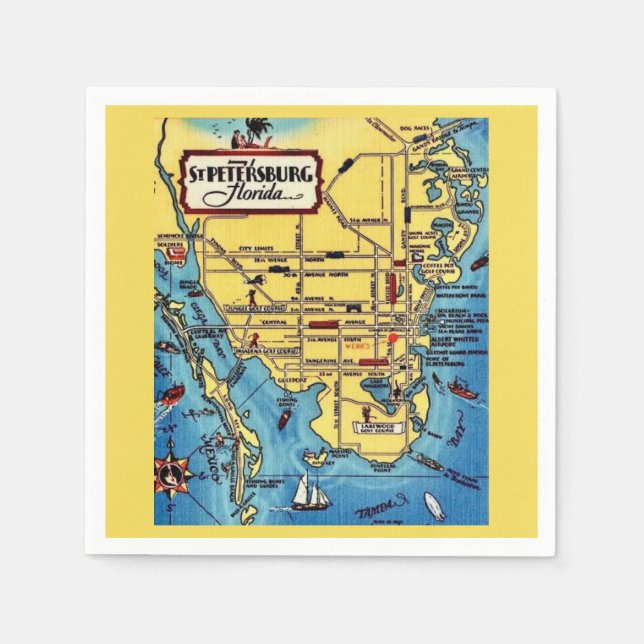 St. Petersburg Florida Napkins Pappersservett (Framsidan)
