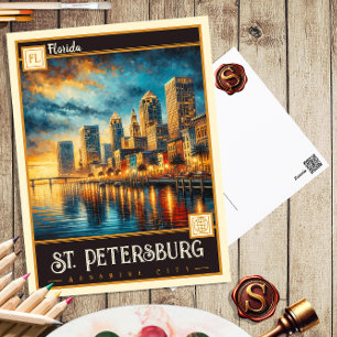 St. Petersburg, Florida Postkort för Vintage Vykort