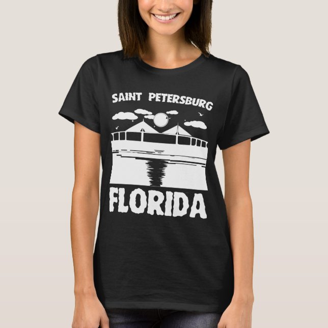 St Petersburg Florida - Skyway överbryggar design T Shirt (Framsida)