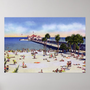 St Petersburg Florida Spastrand och kommunal paj Poster