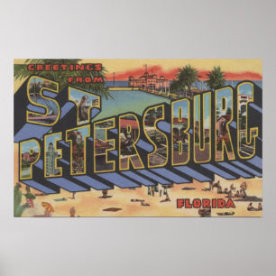 St Petersburg Florida - stora brevplatser Poster