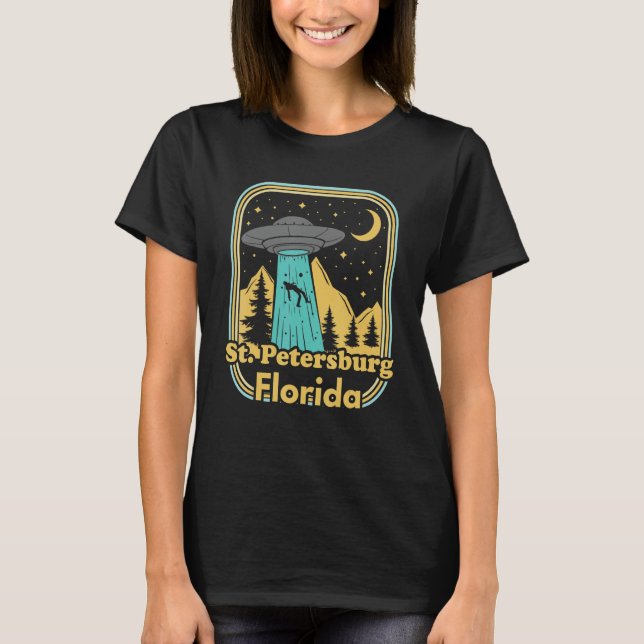 St Petersburg Florida Ufo Alien Hunter 80s, stat P T Shirt (Framsida)