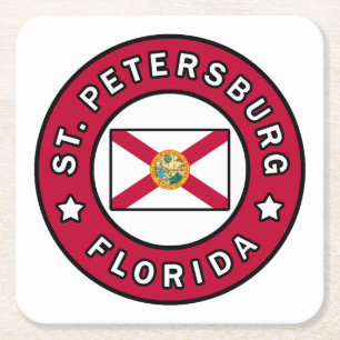 St. Petersburg Florida Underlägg Papper Kvadrat