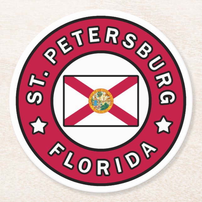 St. Petersburg Florida Underlägg Papper Rund (Framsidan)