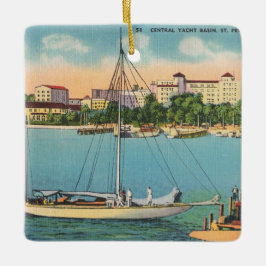 St. Petersburg Florida Waterfront Julgransprydnad Keramik