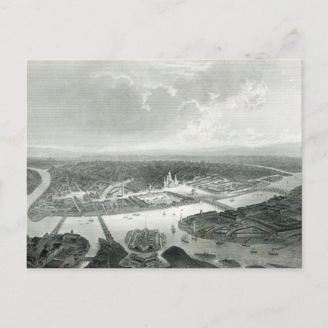 St.Petersburg, graverad av S.Bradshaw, c.1860 Vykort (Framsida)