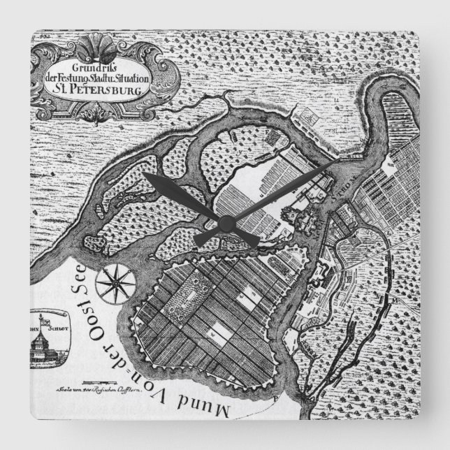 St Petersburg planerar Fyrkantig Klocka (Framsida)