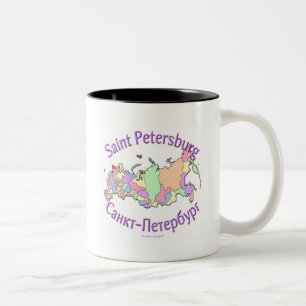 St Petersburg stadsRyssland karta Två-Tonad Mugg