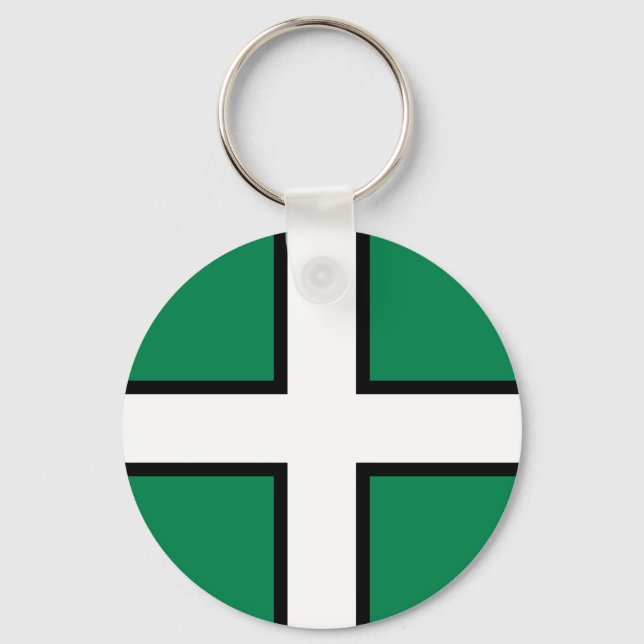 St. Petrocs flagga/Flagga av Devon Keychain Nyckelring (Framsida)