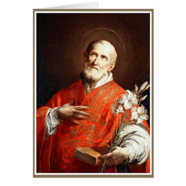 St Philip Neri liljabibel Hälsningskort (Framsidan)