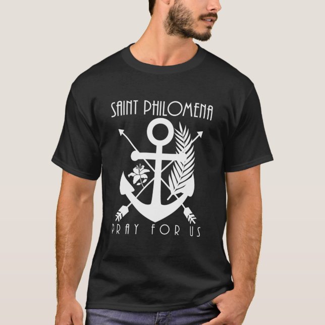 St Philoa Symbols Catholic Saints Youth T Shirt (Framsida)