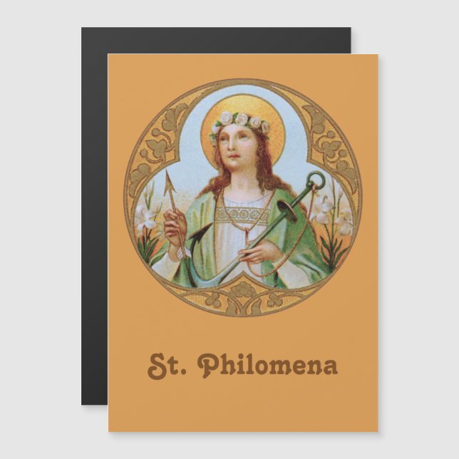St Philomena (BK 05) 5-tums (x7) Magnetiskt gratul (Fram/baksida)