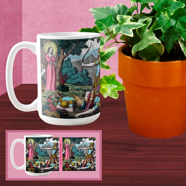 St. Philomena har skjutits med pilar Kaffemugg (Skapare uppladdad)