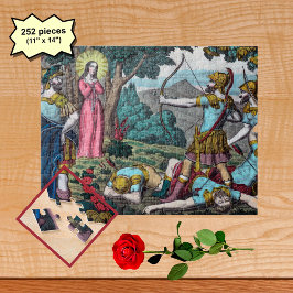 St. Philomena har skjutits med pilar Pussel
