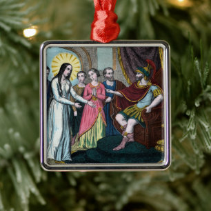 St. Philomena har testats före kejsar Diocletian Julgransprydnad Metall