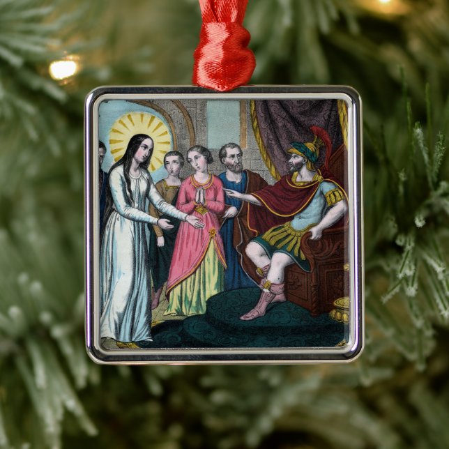 St. Philomena har testats före kejsar Diocletian Julgransprydnad Metall (Träd)