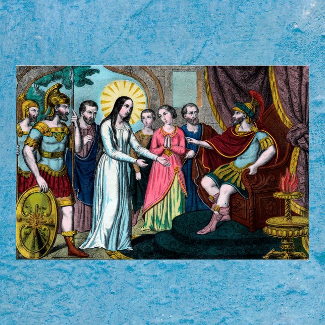 St. Philomena har testats före kejsar Diocletian Poster (Skapare uppladdad)