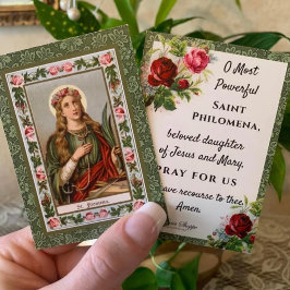 St. Philomena-katolska Religiösan Saint Prayer Placeringskort