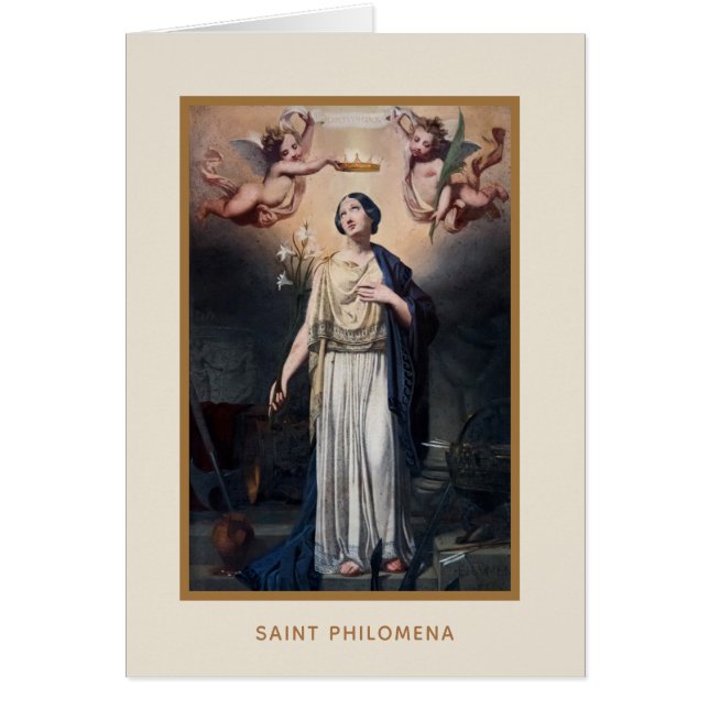 St. Philomena-katolska Saint Virgin Martyr Hälsningskort (Framsidan)