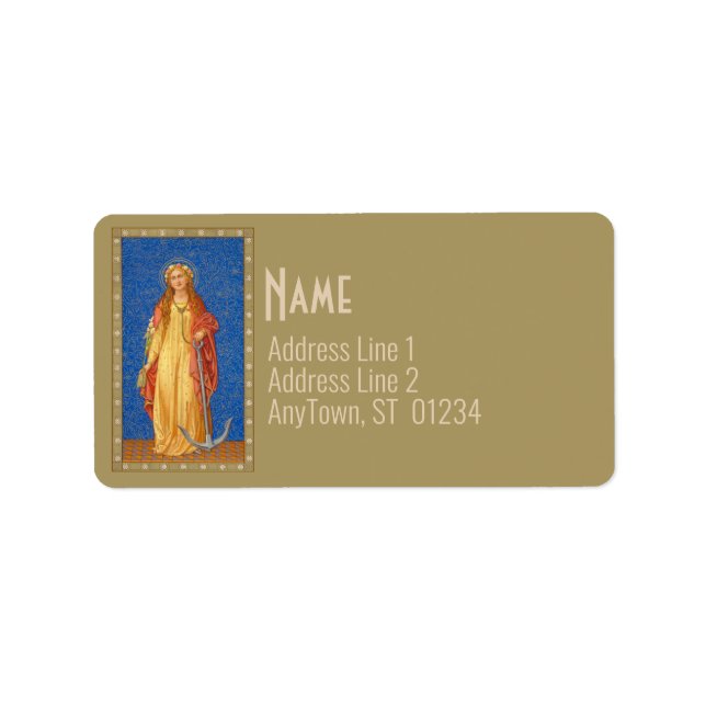 St. Philomena med Anchor (SNV 051) Adressetikett (Framsidan)