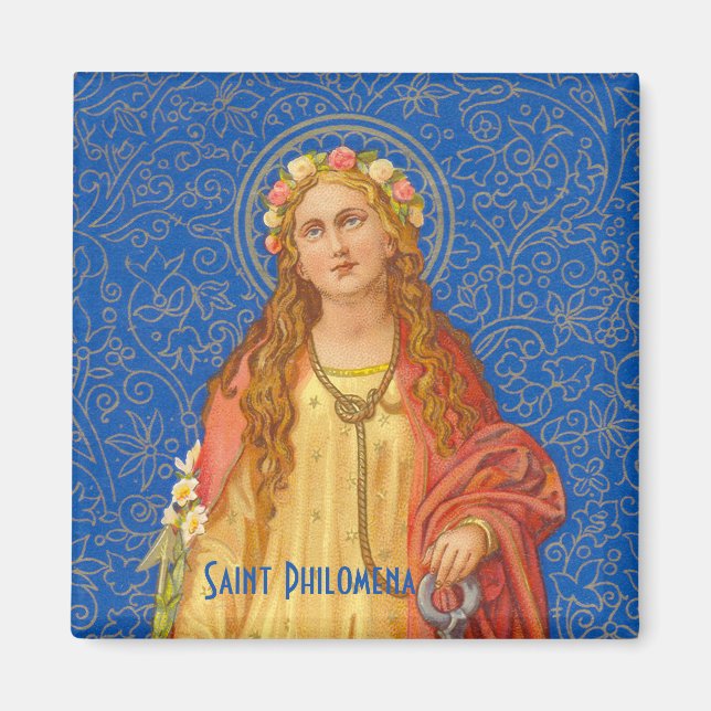 St. Philomena med ankare (SNV 051) Magnet (Framsidan)