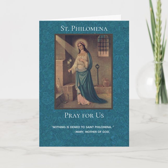 St. Philomena Powerful Novena Prayer Kort (Framsida)