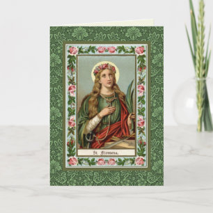 St. Philomena Rosa ros Handflatan Cord Kort