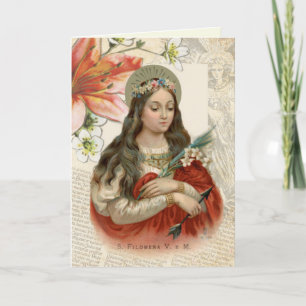 St. Philomena Virgin Martyr Religiösa Prayer Kort