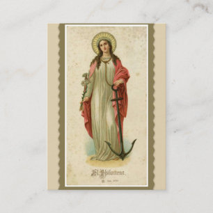 St. Philomena Wonderworker & martyrheligakort Visitkort