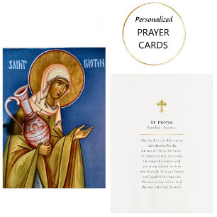 St. Photini Ortodox Christian Prayer Card Placeringskort