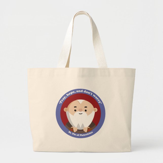 St Pio av Pietrelcina Jumbo Tygkasse (Framsidan)